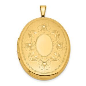 1/20 14K Gold Filled 26mm Floral Oval 2 Frame Locket